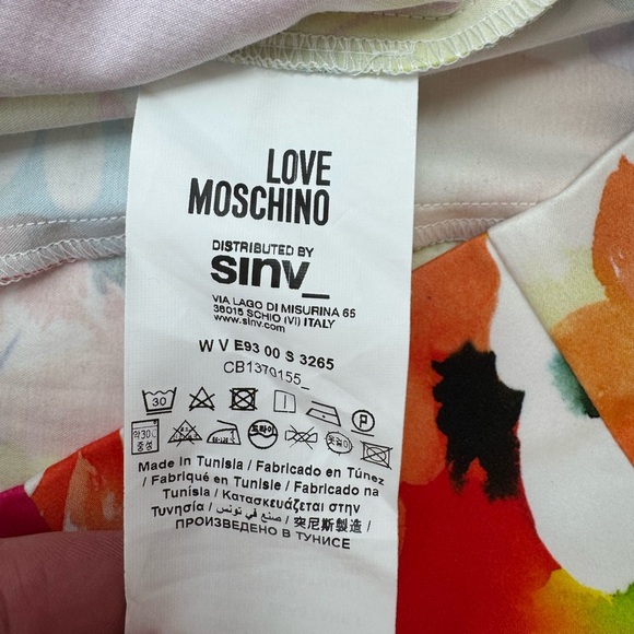 Love Moschino Floral Sheath Dress Bright Multicolor Print Office Cocktail Size 4 - Picture 11 of 16